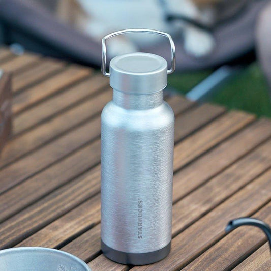 473ml/16oz Starbucks Stainless Steels Silver Grey Portable Large Capacity Bottle