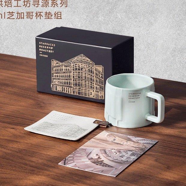 237ml/8oz Starbucks Chicago Ceramic Cup with Coaster Gift Box