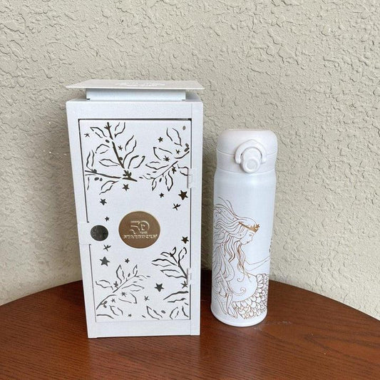 A Starbucks Collector's Dream: The Limited Edition White Gold Siren Thermos Tumbler - Ann Ann Starbucks