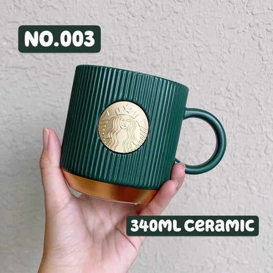 Achieve Coffee Perfection with No.003 Dark Green Goddess Gold Glass Cup - Ann Ann Starbucks