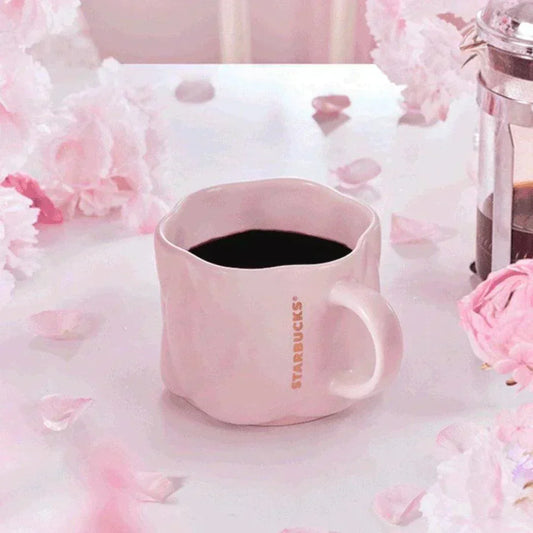 Pink Sakura Flower Shape Ceramic Mug 355ml/12oz  (Starbucks China Sakura Cherry Blossom 2022 Collection) 