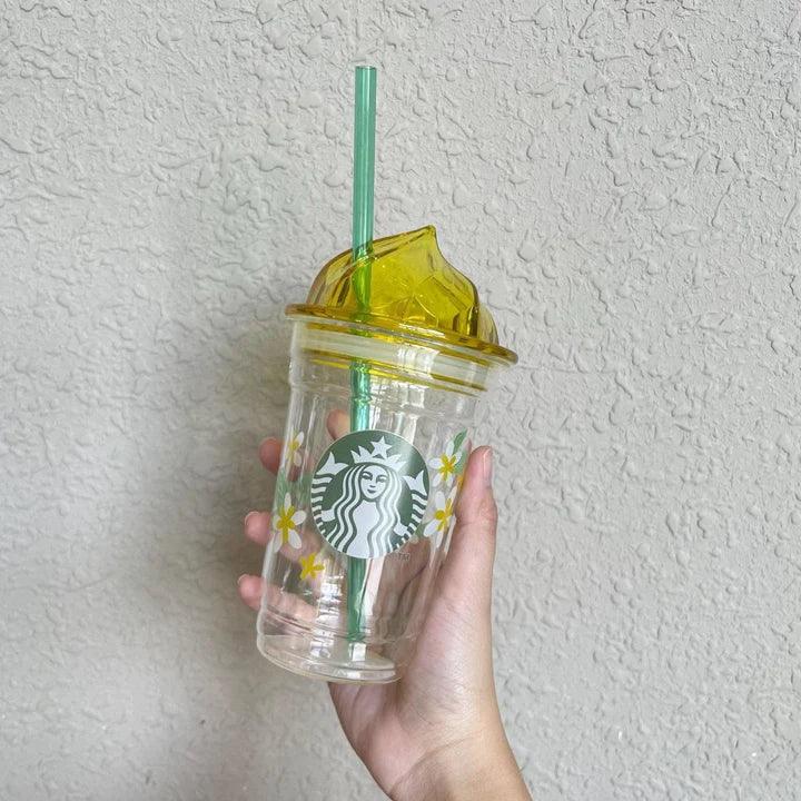 Discover the Best Yellow Whipped Top Glass Cup on the Market - Ann Ann Starbucks