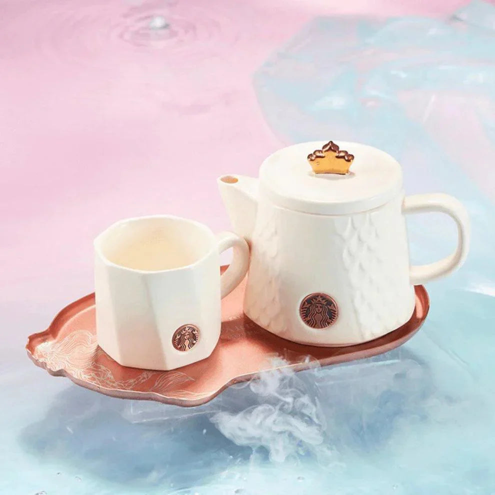 Starbucks Anniversary Phantom Mermaid Scale Crafted Teapot & Cup Set