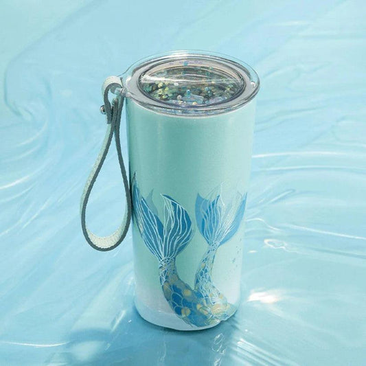 Starbucks 355ml/12oz Anniversary Ocean Green Gradient Mermaid Tail Stainless Steel Cup with Strap