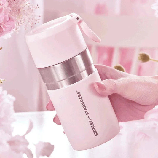 Pink Stainless Steel Stanley Tumbler 280ml/9,47oz (Starbucks China Sakura Cherry Blossom 2022 Collection ) 