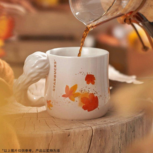 473ml/16oz Squirrel Silhouette Fluffy Tail Ceramic Mug (Starbucks Autumn Forest 2022)