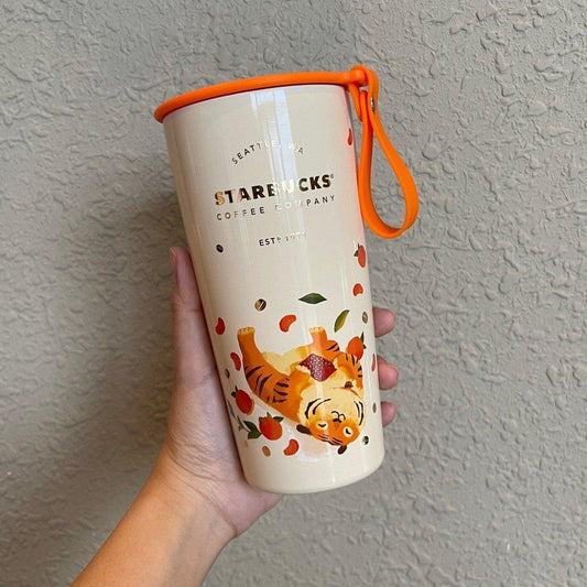 Orange Tiger 473ml / 16oz Stainless Steel Cup (Starbucks China 2022 Chinese  Lunar New Year Collection)