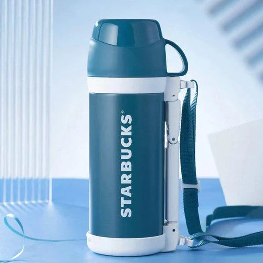 Starbucks 1L/34oz Blue Magician Classic Thermos with Cup and Strap