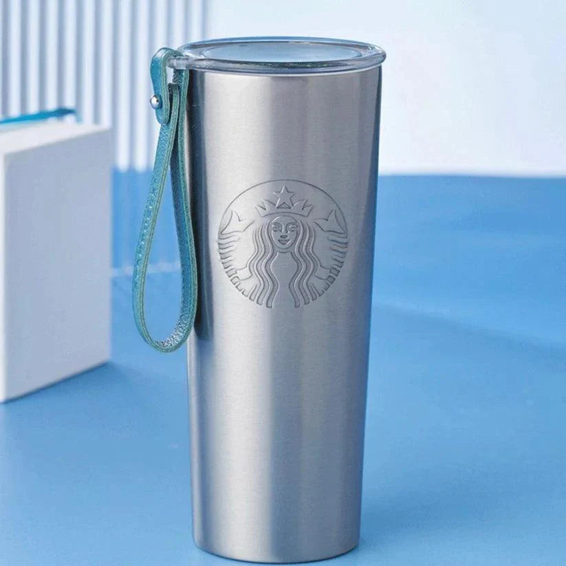 Starbucks 473ml/16oz Blueish-Green Stainless Steel Travelling Cup with Strap