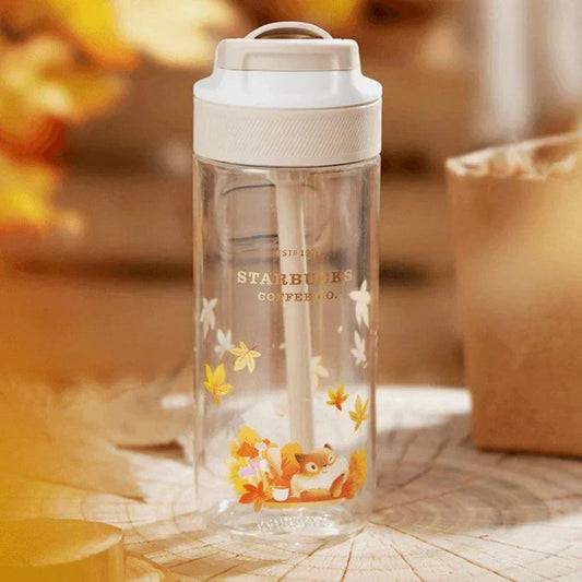 520ml/18oz Kambukka Maple Leave Plastic Bottle with Straw (Starbucks Autumn Forest 2022)