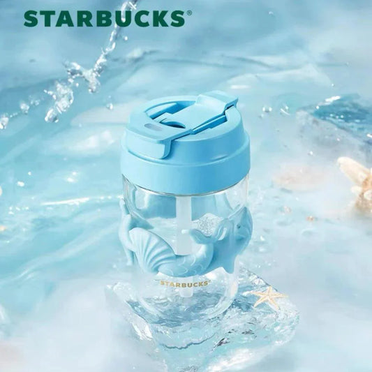 Starbucks 390ml/13oz Anniversary Ocean Seashells Crafted Glass Bottle