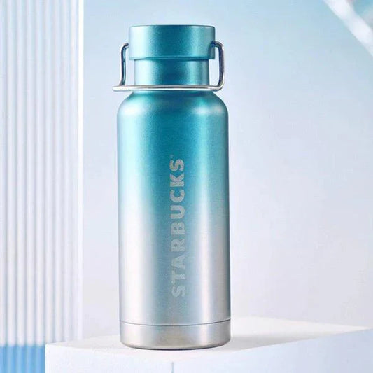 Starbucks 473ml/16oz Gradient Silver-Blue Thermos Bottle