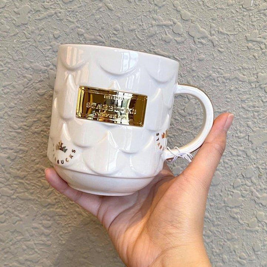 The Delicious Style of No.006 White Gold Ceramic Mug! - Ann Ann Starbucks