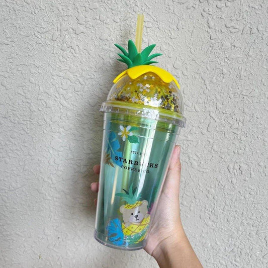 The Most Luxurious Pineapple Glitter Dome Cup Yet - Ann Ann Starbucks