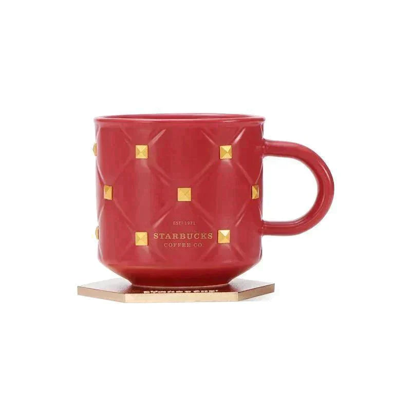 The Ultimate Vintage Starbucks Mug: Red, Gold, and Diamond - Ann Ann Starbucks