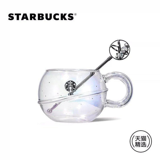 450ml/15,2oz Starbucks China Astronaut Glass Cup with Bear Astronaut Stirrer