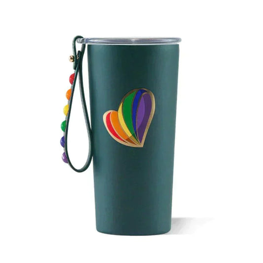 Green and Rainbow Mermaid Stainless Steel Cup with Rainbow Glitter in Lid 355ml/12oz (Starbucks China Valentine's Day (chess) 2022 Collection) 