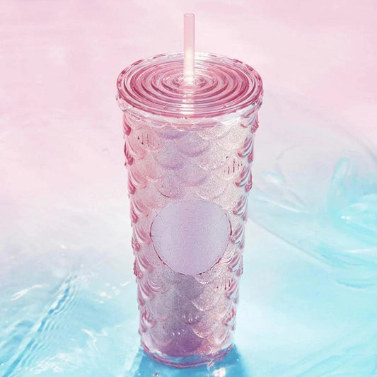 Starbucks 710ml/24oz Anniversary Phantom Gradient Pink Crafted Mermaid Scale Cold Cup