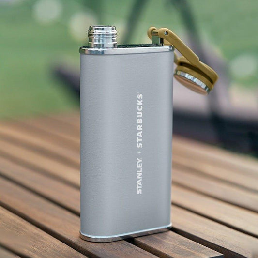 237ml/8oz Starbucks x Stanley Stainless Steel Green Grey Outdoor Camping Portable Flask Bottle