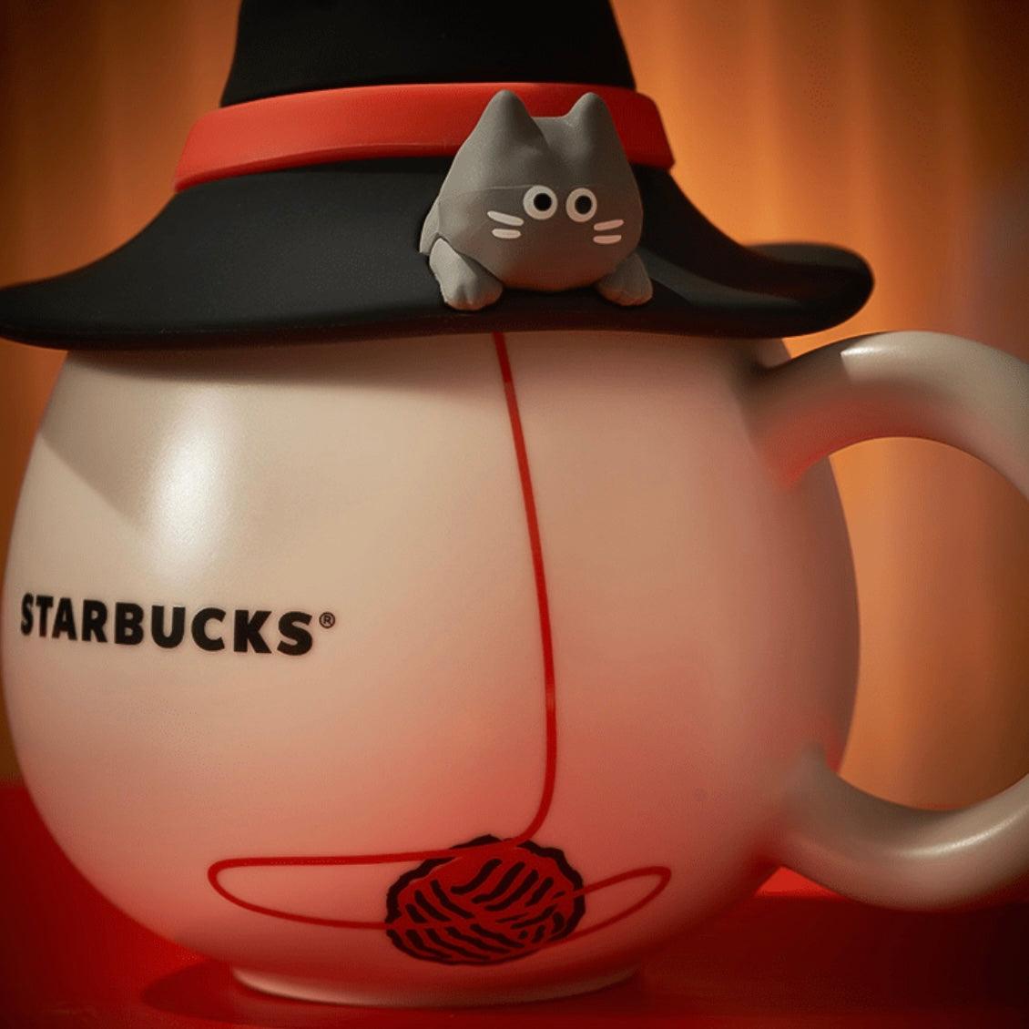 Starbucks 310ml/10oz Ceramic Cup With Black Cat Hat