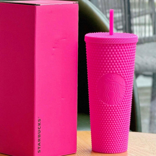 Starbucks 710ml/24oz Vibrant Pink Studded Straw Cup - Ann Ann Starbucks