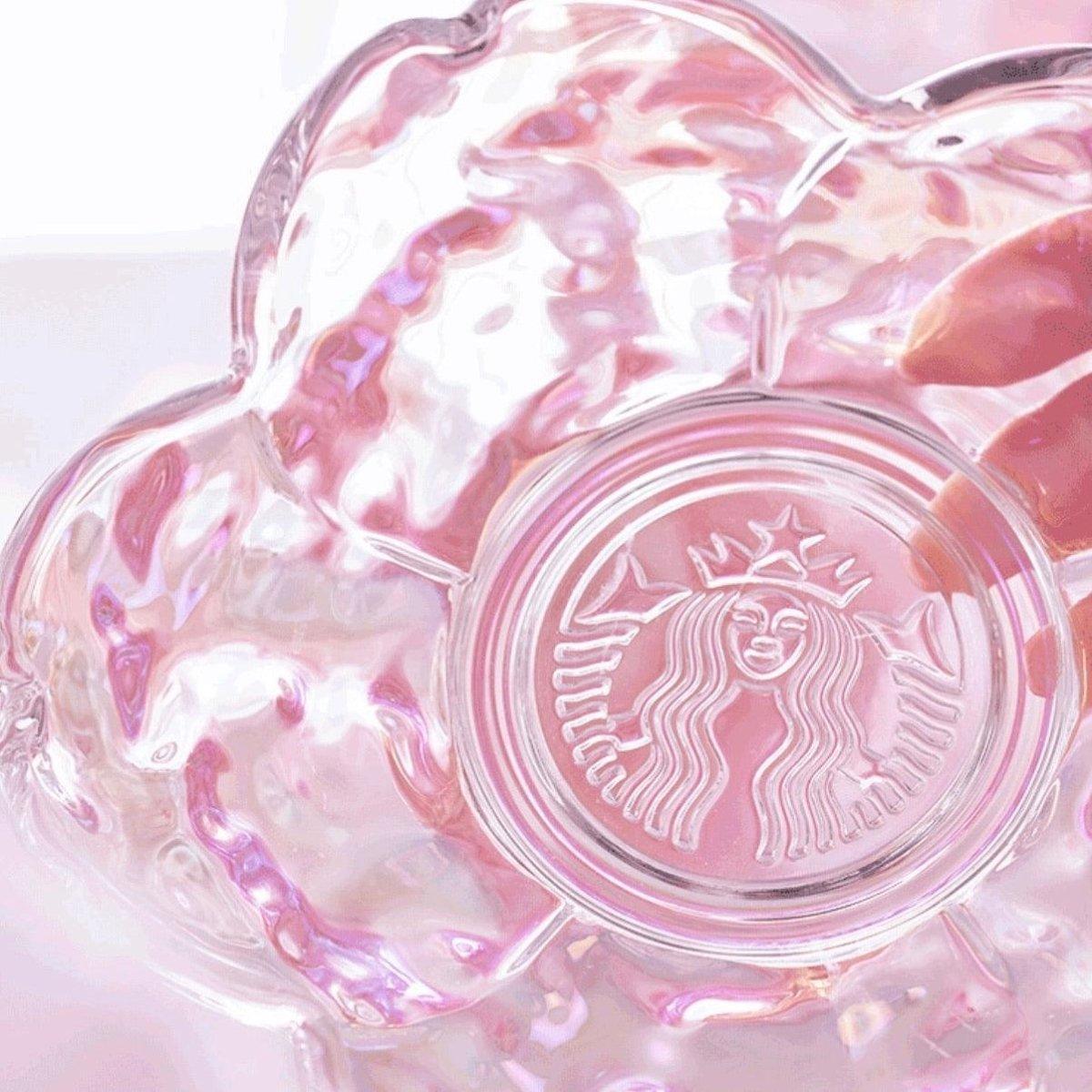 Cherry Blossom Sakura Shaped Glass Bowl and Plate Set - Ann Ann Starbucks