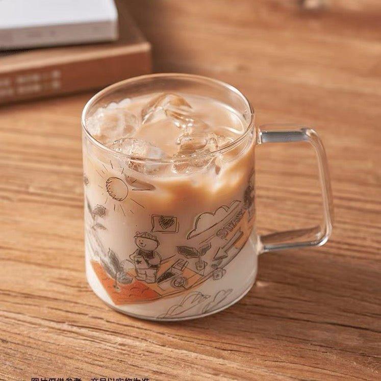 Coffee Shop 473ml/16oz Transparent Glass Cup (Starbucks Wizard Bear 2022 Collection)  - Ann Ann Starbucks