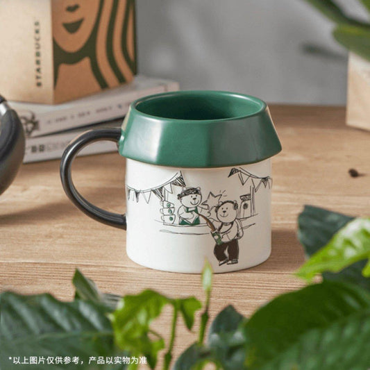 Coffee Shop Green Ceramic Mug (Starbucks Wizard Bear 2022 Collection) - Ann Ann Starbucks