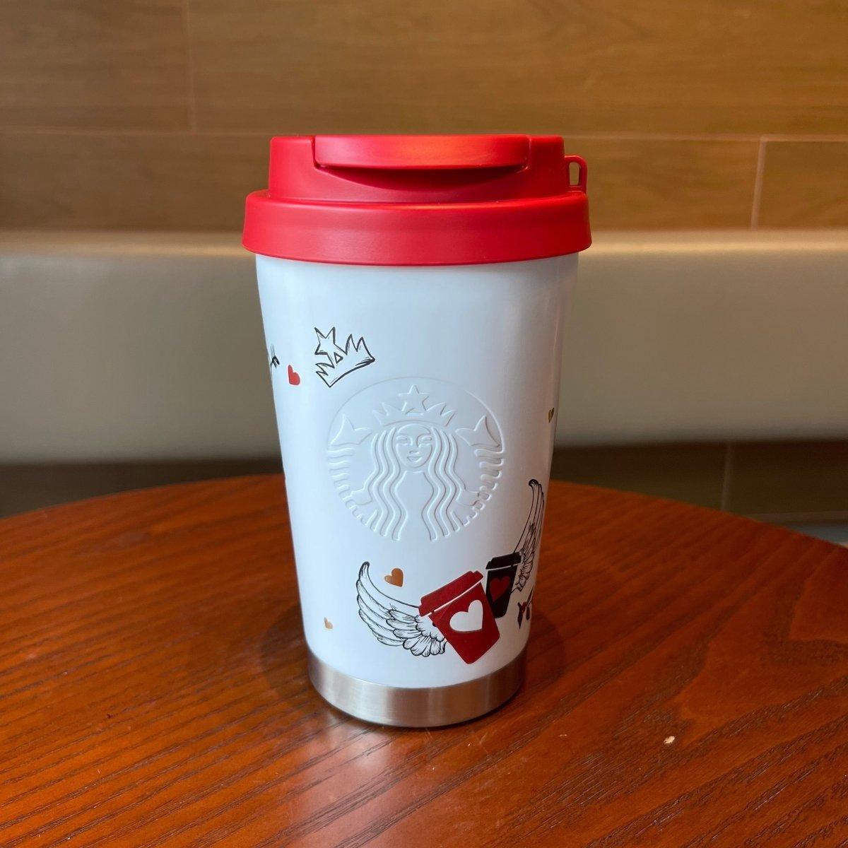 Crown White and Red Stainless Steel Cup 355ml / 12oz - Ann Ann Starbucks