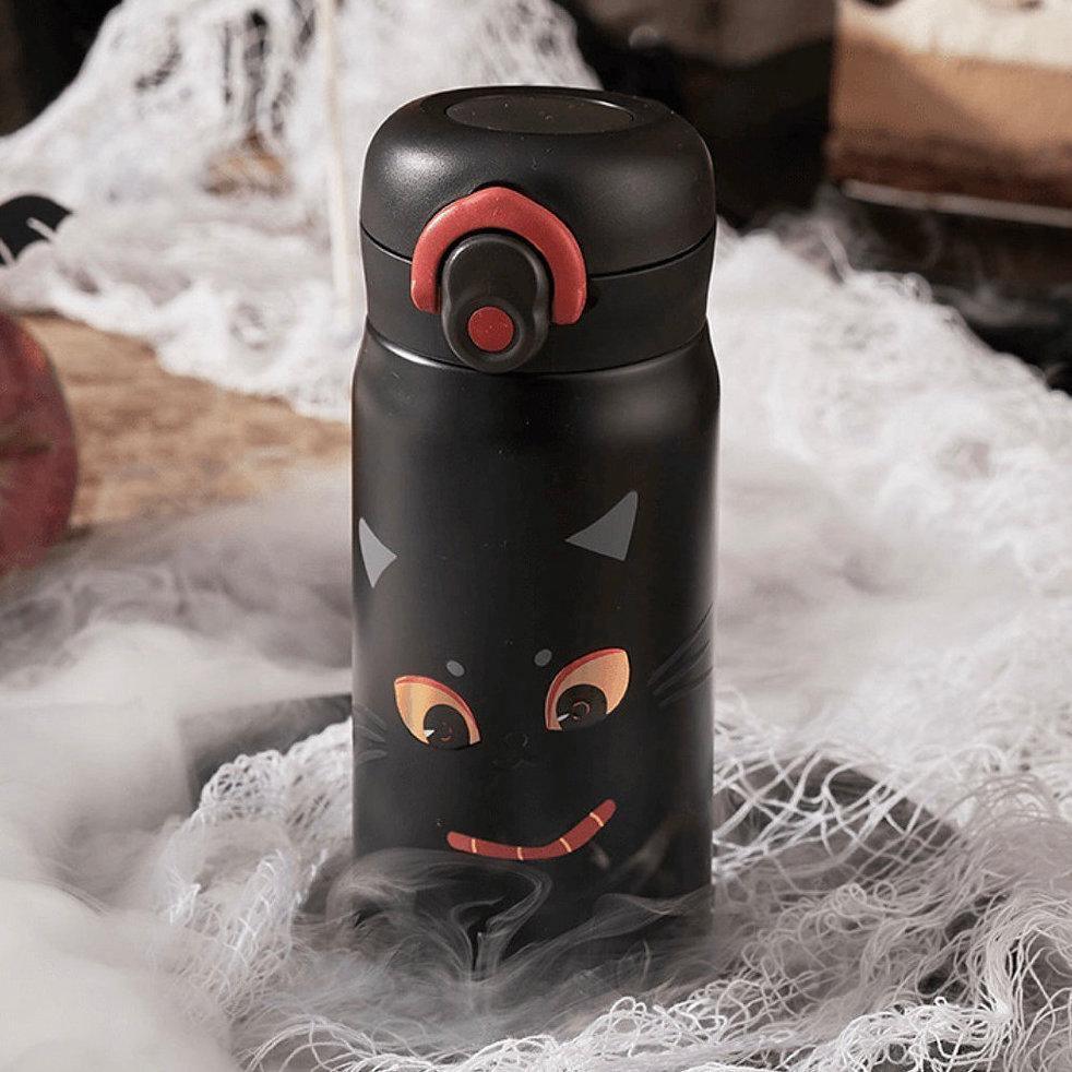 Halloween Black Cat Stainless Steel Thermos Tumbler (Starbucks China Halloween 2021 Edition) - Ann Ann Starbucks