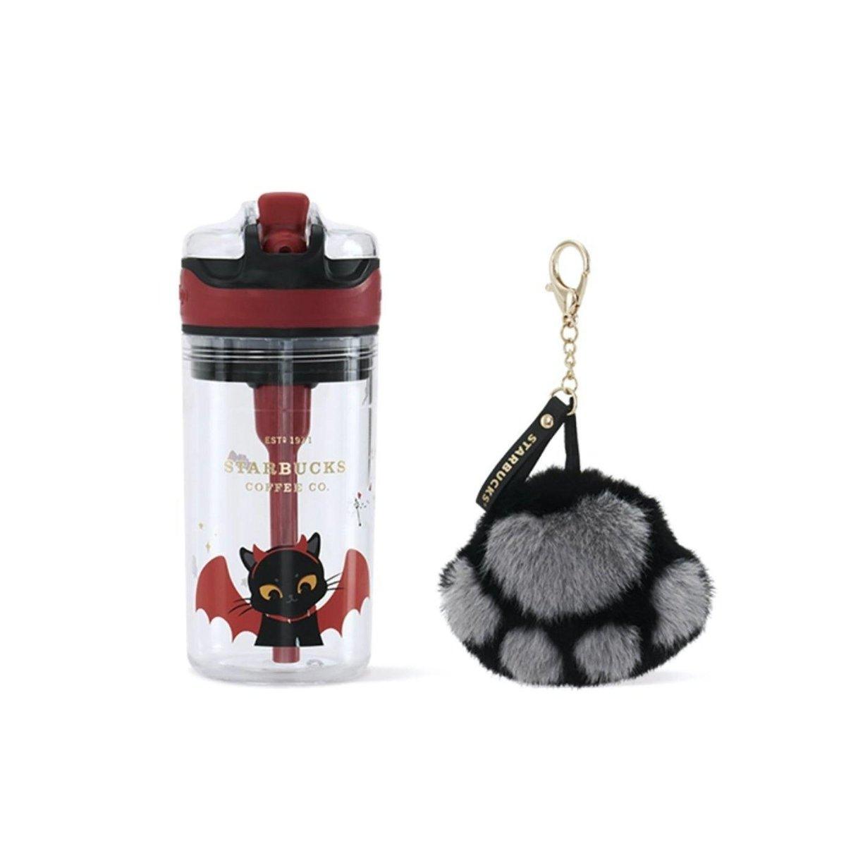 Halloween Devil Cat Contigo Cup and Cat Paw Keychain (Starbucks China Halloween 2021 Edition) - Ann Ann Starbucks