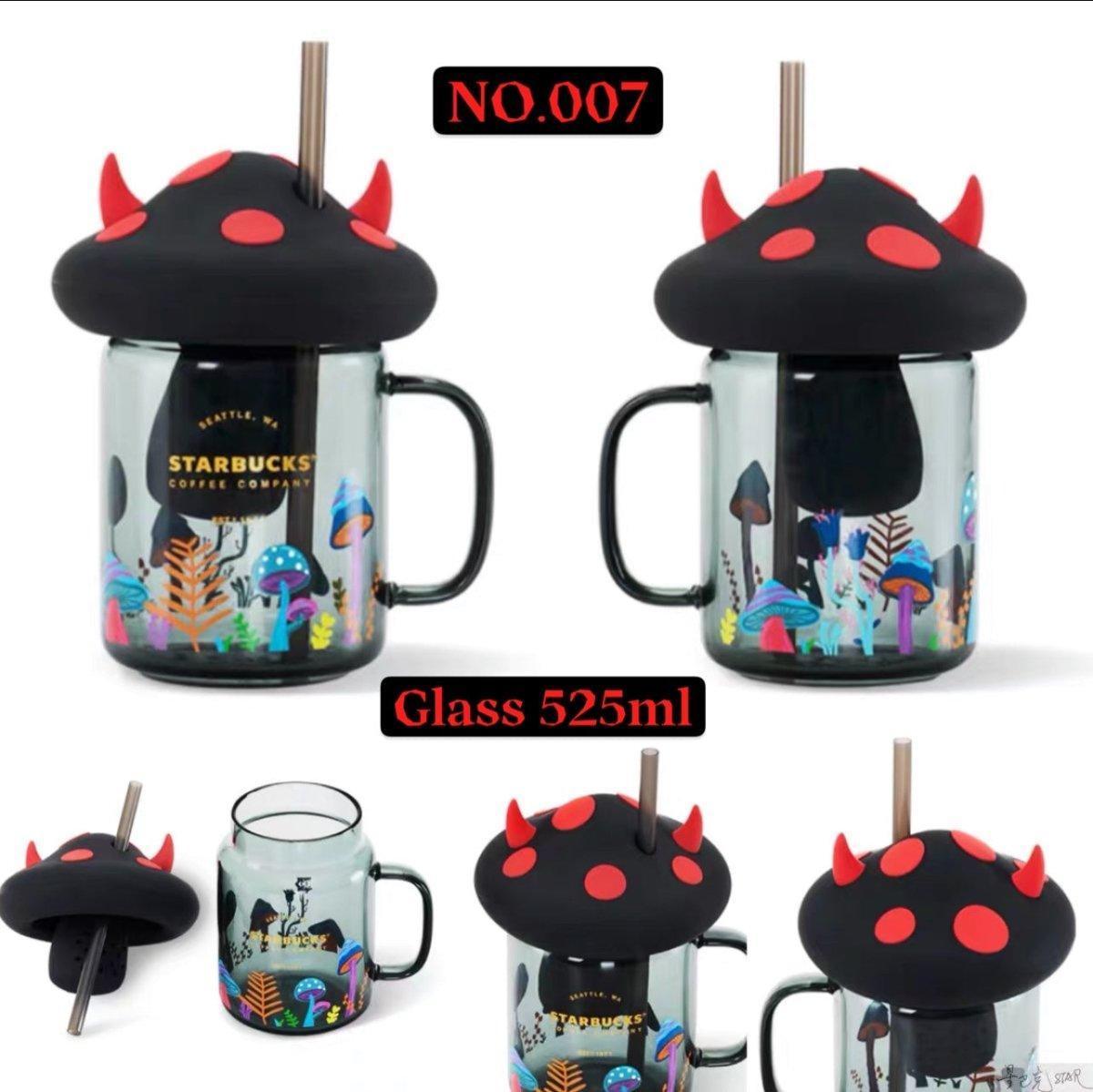 Halloween Devil Mushroom Mason Glass Cup (Starbucks China Halloween 2021 Edition) - Ann Ann Starbucks