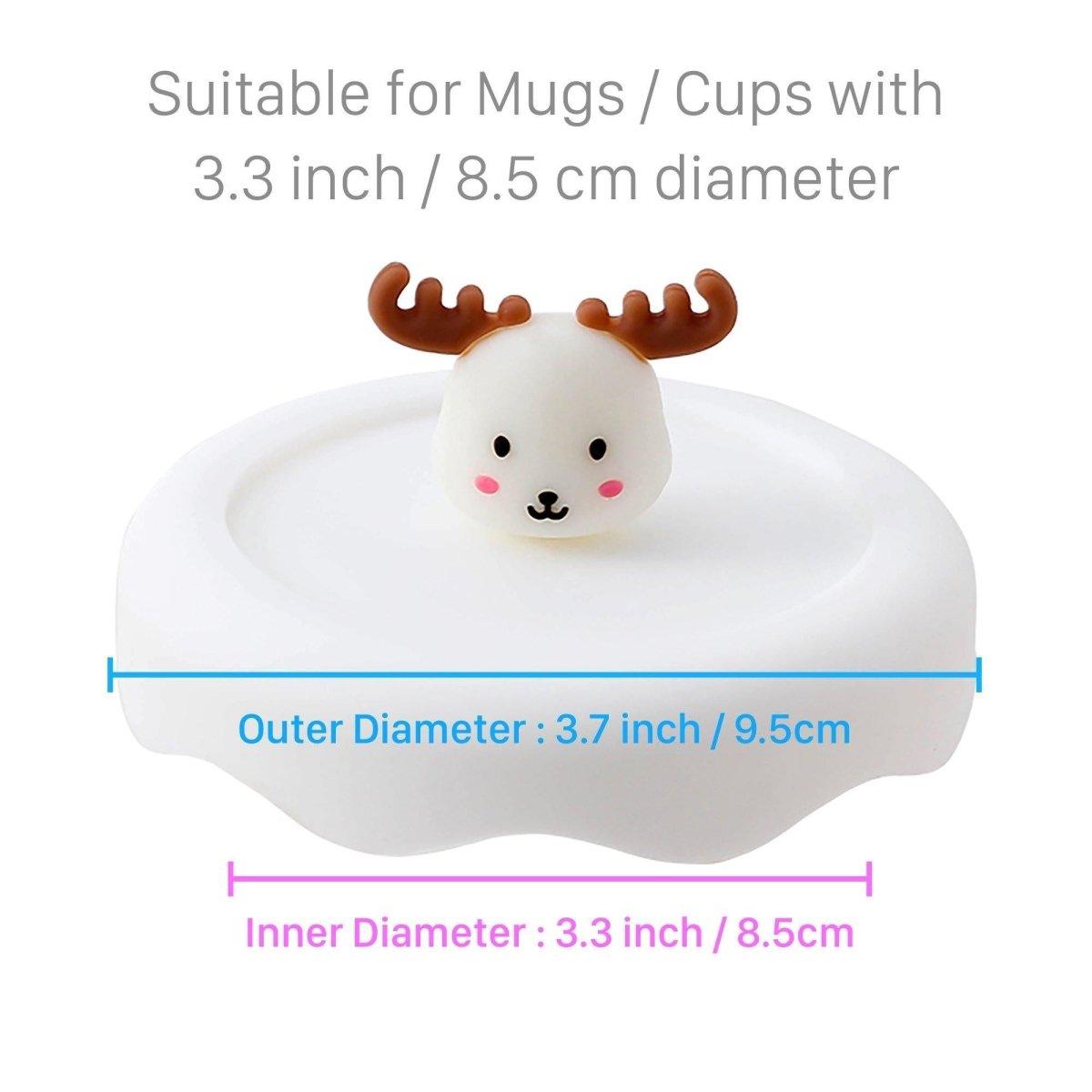 Rain Deer Silicone Cup Lid Cover Topper for Coffee Mug, Tea Cup, Glasses – Starbucks Accessories - Ann Ann Starbucks