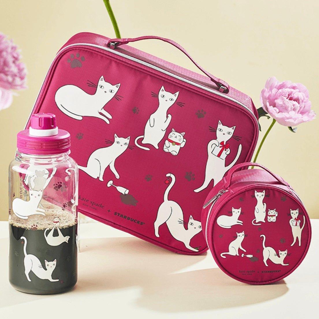 Starbucks 1050ml/36oz Kate Spade’s Kitty Bottle and Paw Storage Bag - Ann Ann Starbucks