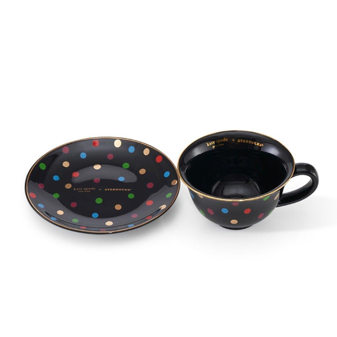 Starbucks 180ml/6oz Kate Spade Polka Dots Ceramic Mug with Saucer - Ann Ann Starbucks