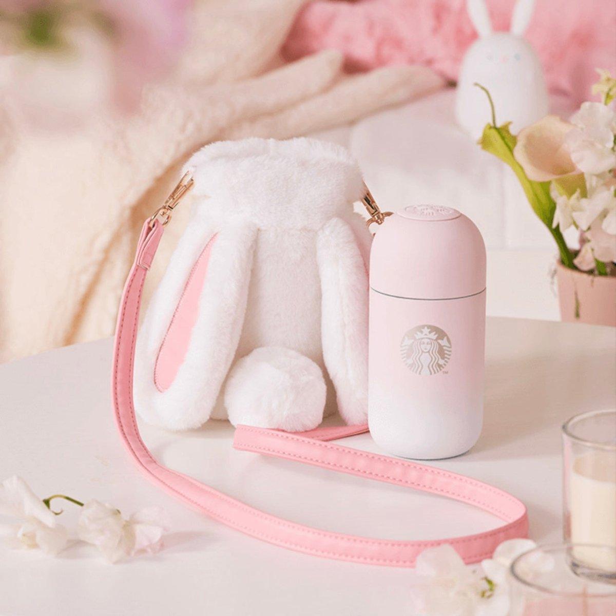 Starbucks 220ml/7,4oz Bunny Plushie Bag and Capsule Shape Stainless Steel Bottle - Ann Ann Starbucks