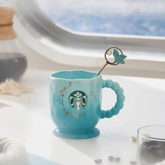 Starbucks 285ml/10oz Ceramic Mug with Siren Stirrer - Ann Ann Starbucks