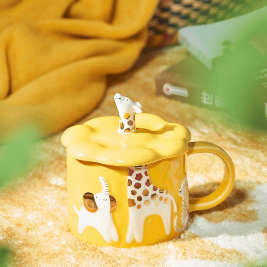 Starbucks 300ml/10oz Ceramic Cup with Giraffe Lid - Ann Ann Starbucks