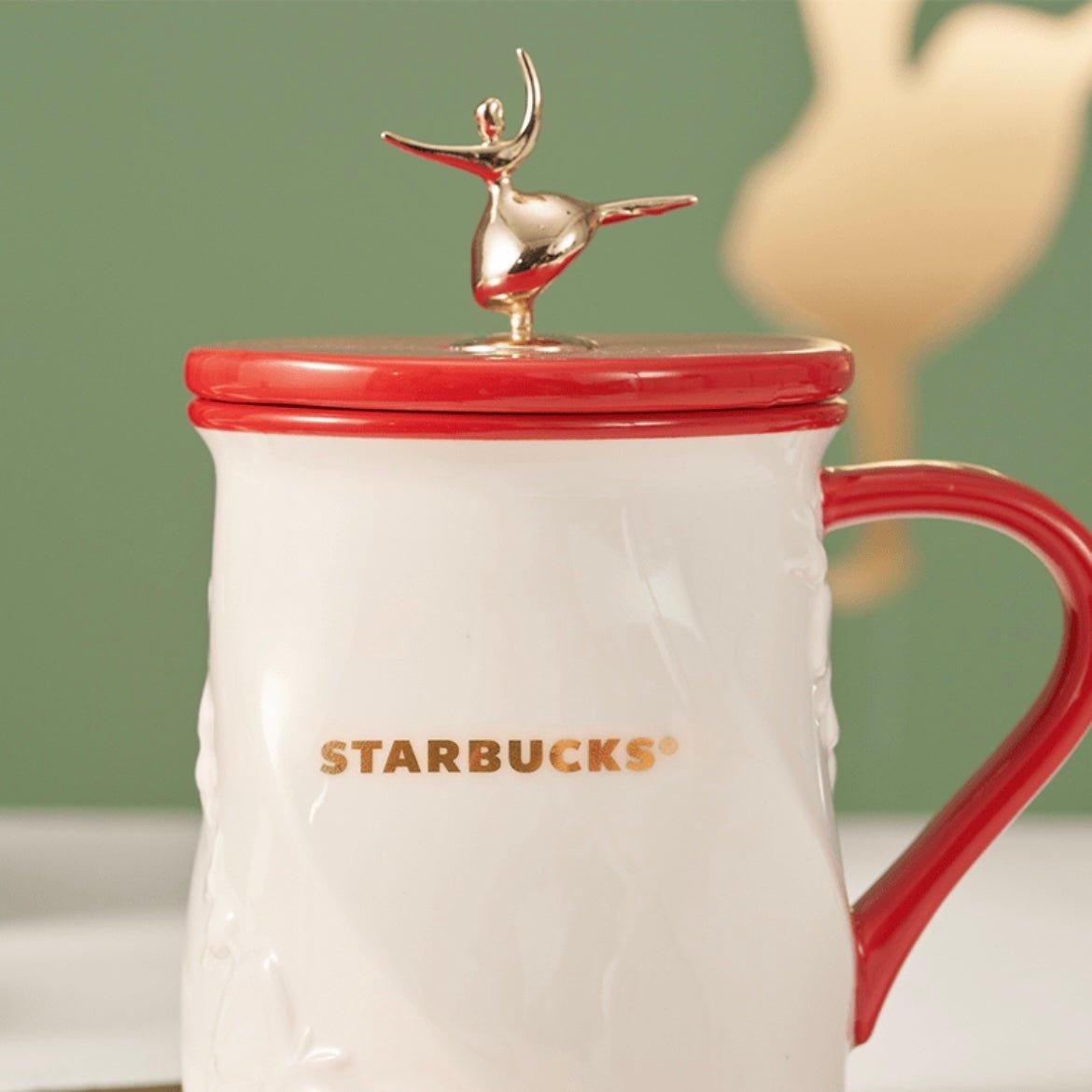 Starbucks 320ml/11oz Ceramic Cup with Ballerina Lid - Ann Ann Starbucks