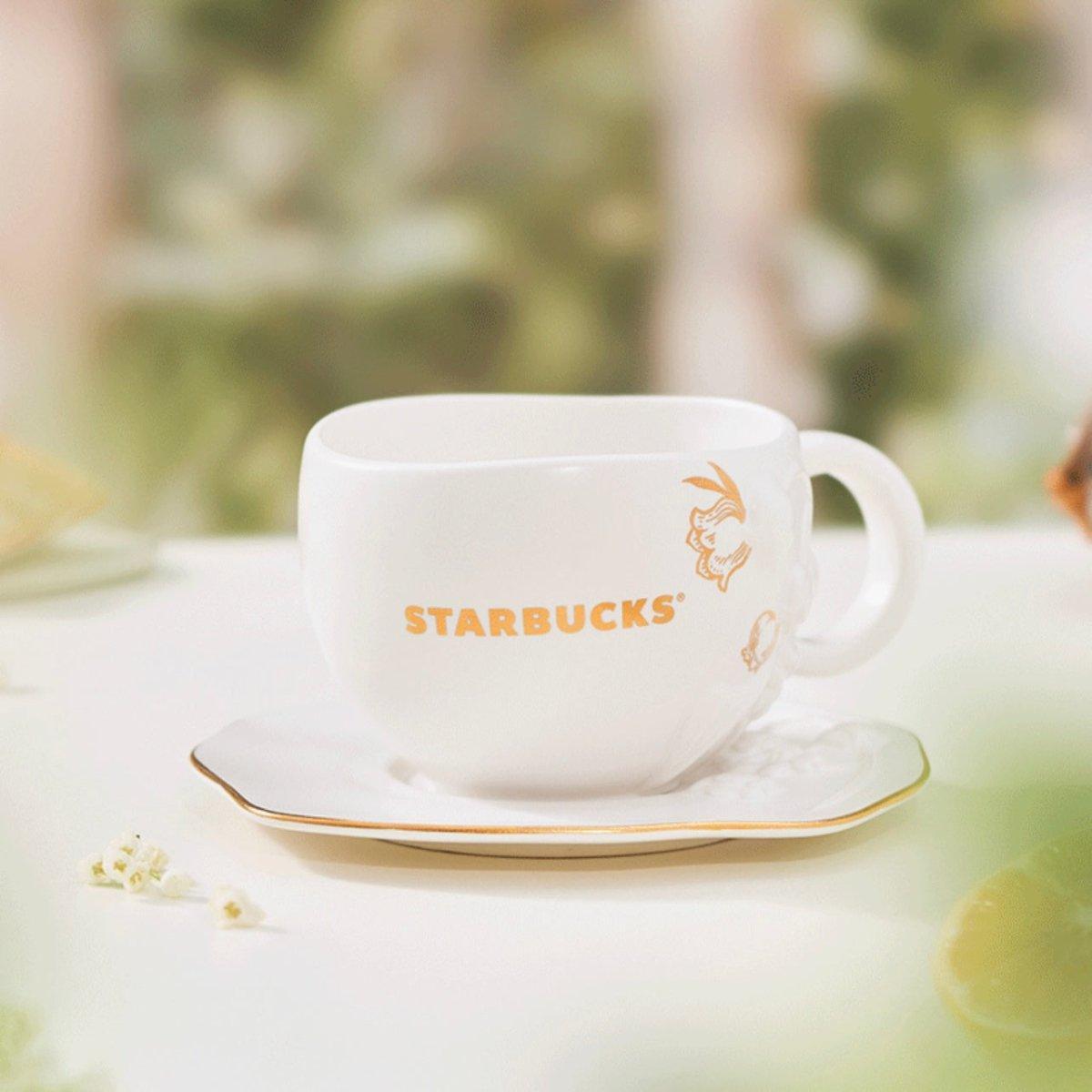 Starbucks 330ml/11oz Graceful Bellflower Crafted Ceramic Mug with Saucer - Ann Ann Starbucks