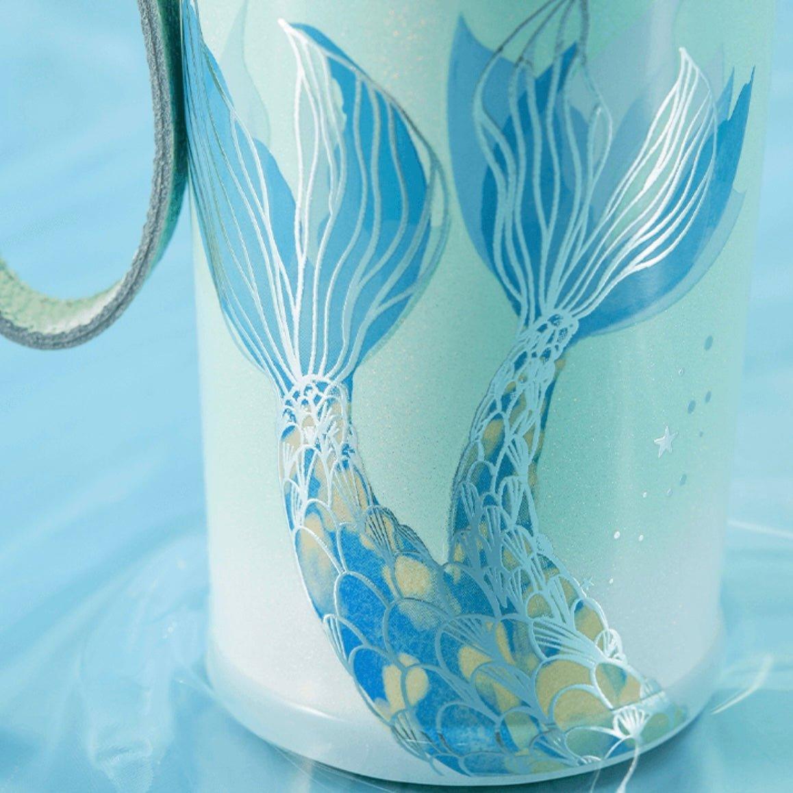 Starbucks 355ml/12oz Anniversary Ocean Green Gradient Mermaid Tail Stainless Steel Cup with Strap - Ann Ann Starbucks