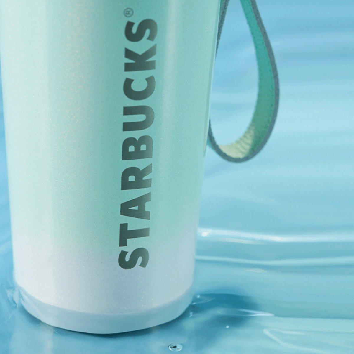 Starbucks 355ml/12oz Anniversary Ocean Green Gradient Mermaid Tail Stainless Steel Cup with Strap - Ann Ann Starbucks