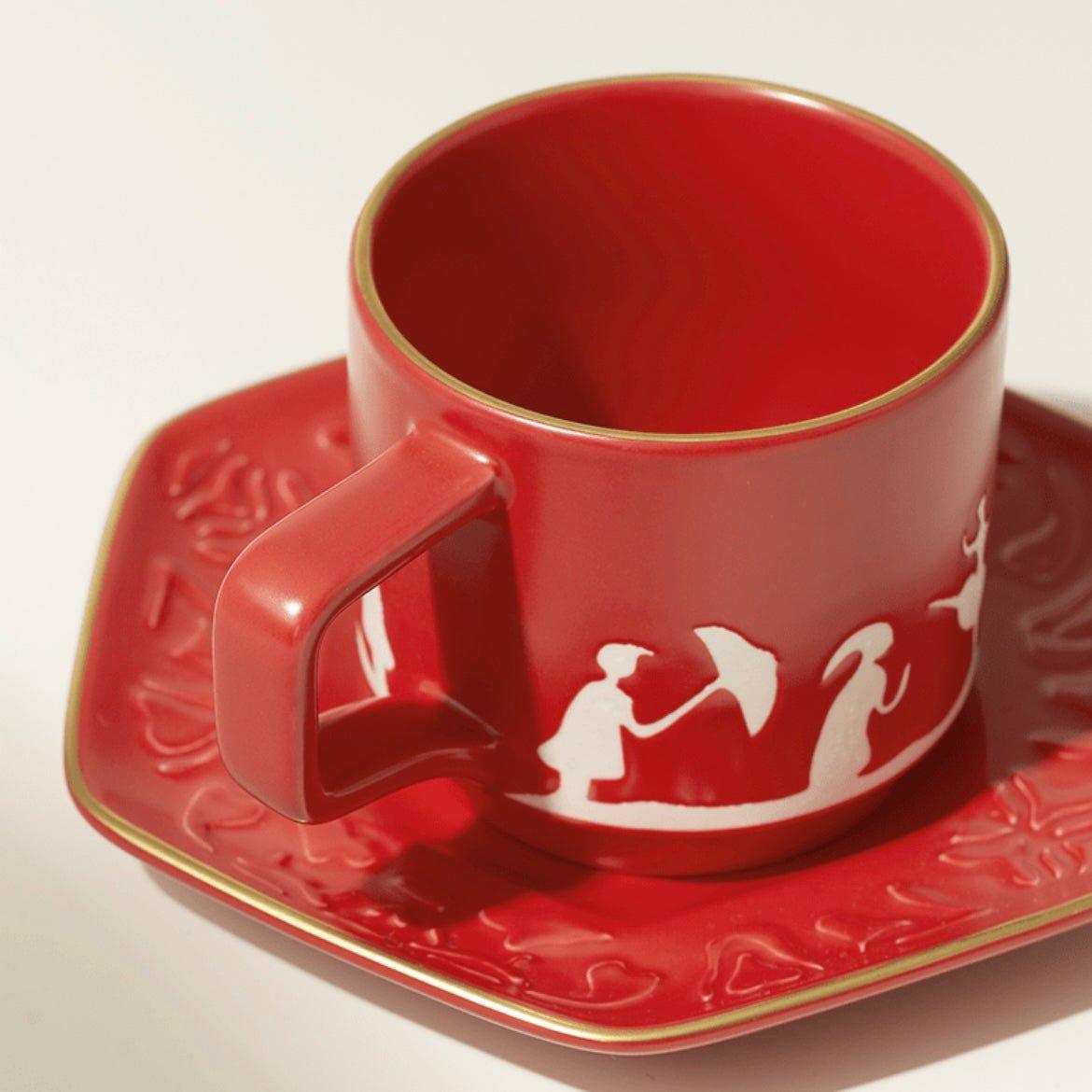 Starbucks 355ml/12oz Ballerina Paper Cut Ceramic Cup with Saucer - Ann Ann Starbucks