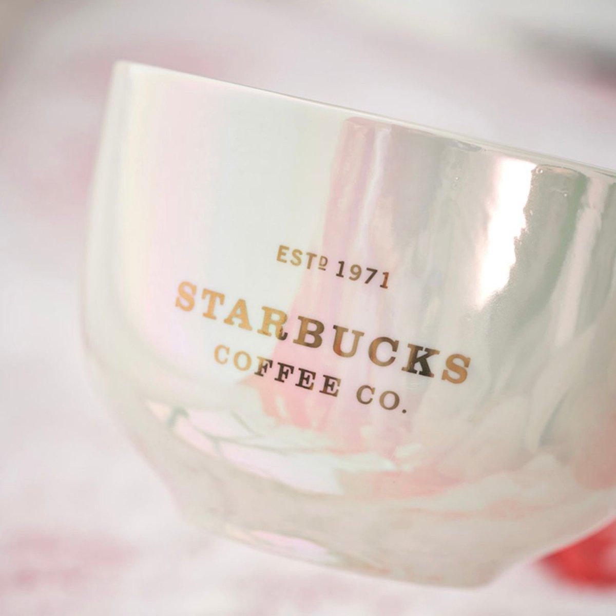 Starbucks 355ml/12oz Iridescent Ceramic Cup with Snowflake Saucer - Ann Ann Starbucks