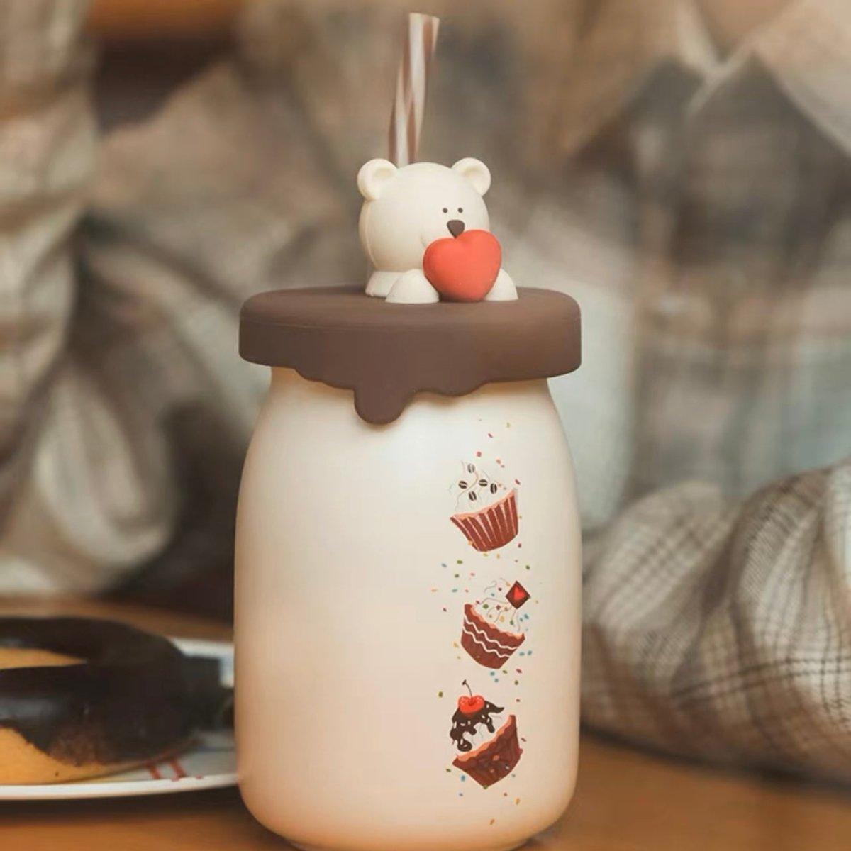 Starbucks 355ml/12oz Lovely Bear Ceramic Straw Cup - Ann Ann Starbucks