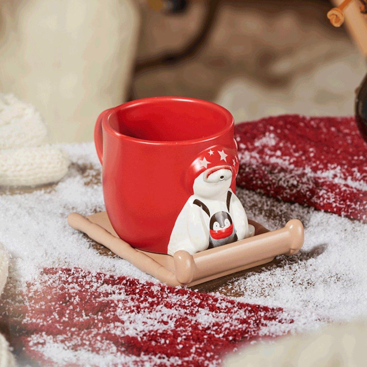 Starbucks 355ml/12oz Polar Bear Sledding Ceramic Cup - Ann Ann Starbucks