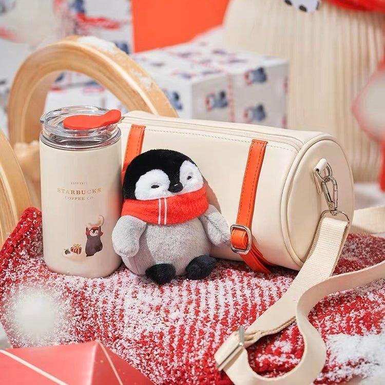 Starbucks 355ml/12oz Winter Stainless Steel Cup with Travelling Penguins Bag - Ann Ann Starbucks