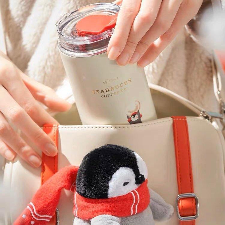 Starbucks 355ml/12oz Winter Stainless Steel Cup with Travelling Penguins Bag - Ann Ann Starbucks