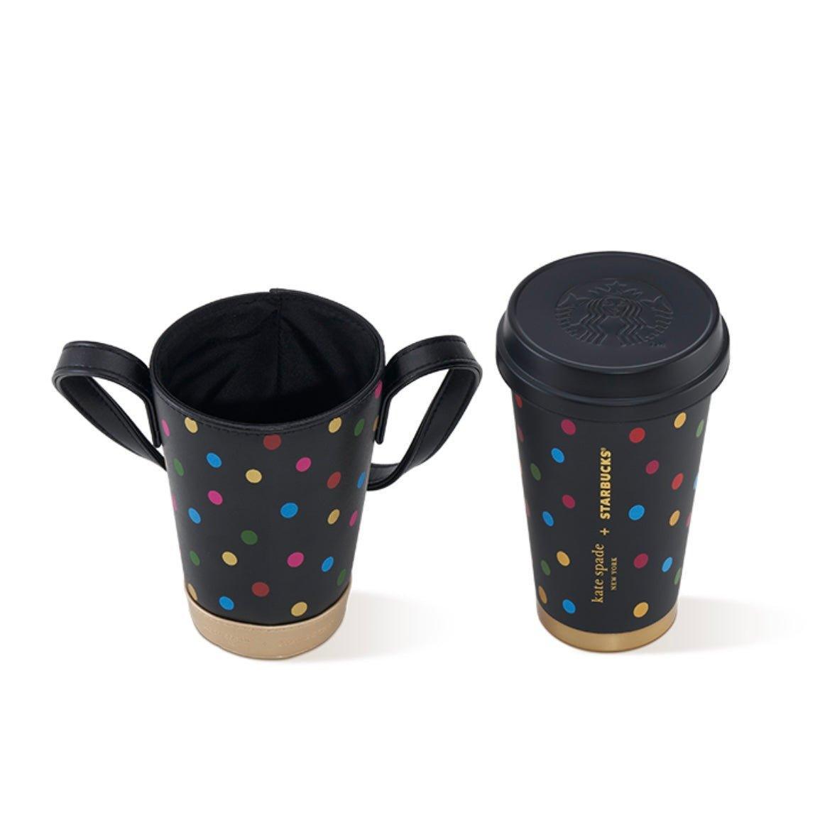 Starbucks 370ml/13oz Polka Dots Stainless Steel Travelling Cup with Sleeve - Ann Ann Starbucks