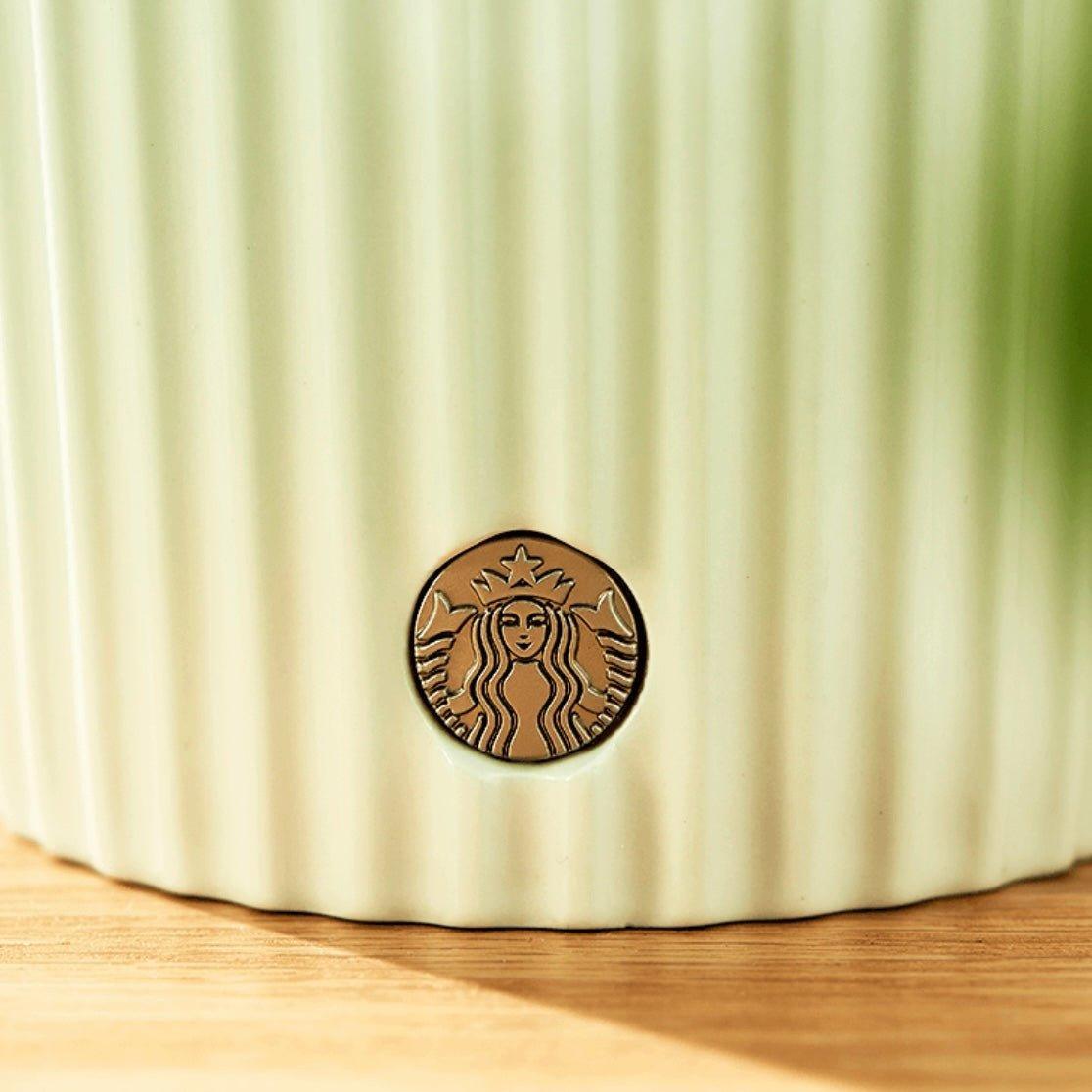 Starbucks 375ml/12oz Mint Green Gradient Ceramic Stripe Cup - Ann Ann Starbucks